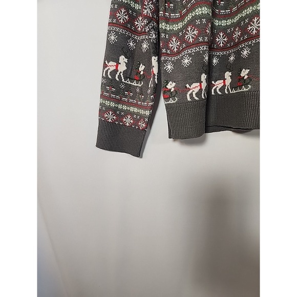 Disney Parks Ugly Christmas Sweater Mickey Mouse Reindeer Sleigh Fair Isle Men L - Picture 4 of 12